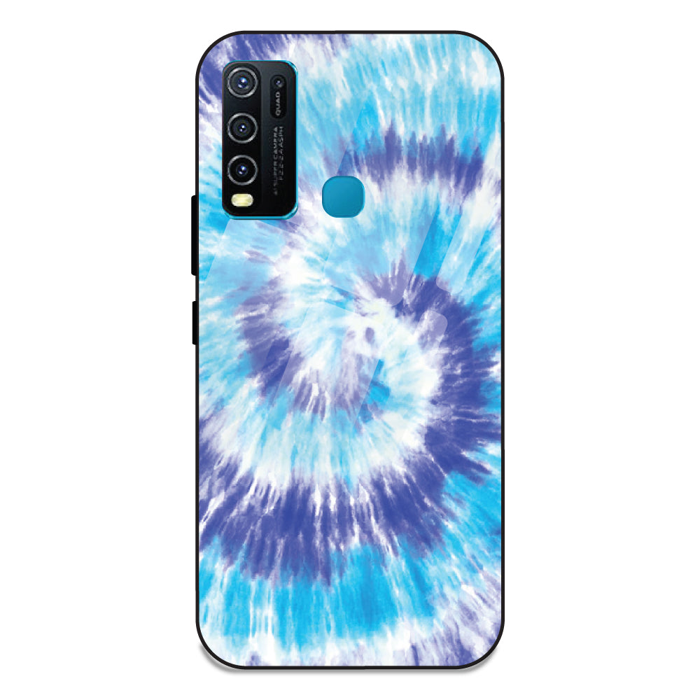 Aqua Tie Dye - Glass Case For Vivo Y50