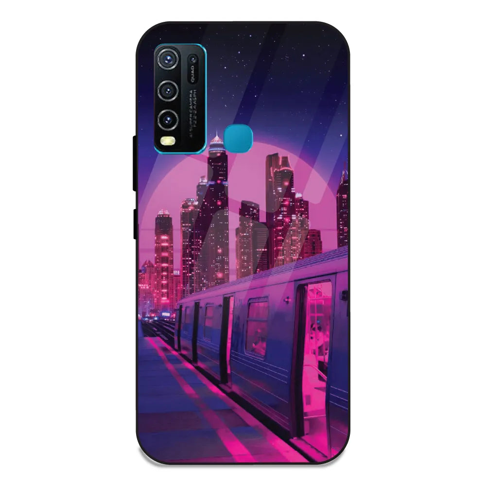 Neon City Synthwave - Glass Case For Vivo Y50
