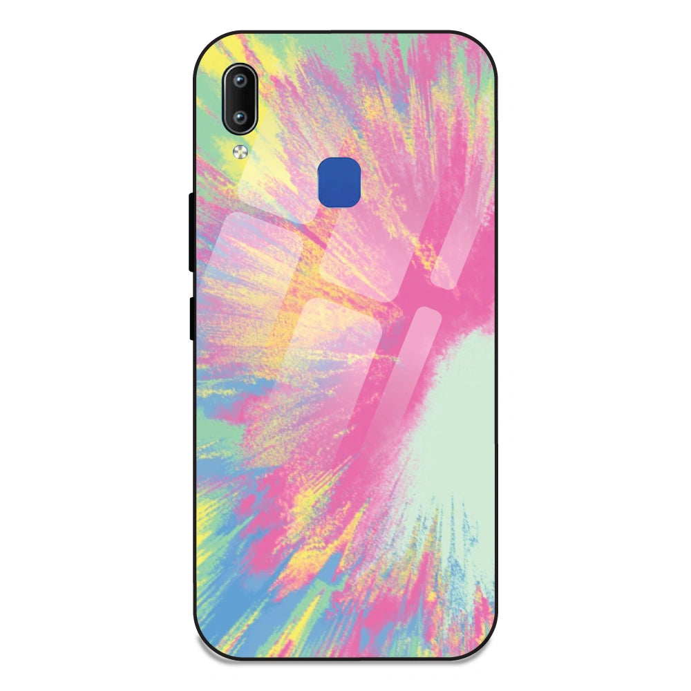 Pastel Splash Tie Dye - Glass Case For Vivo Y91