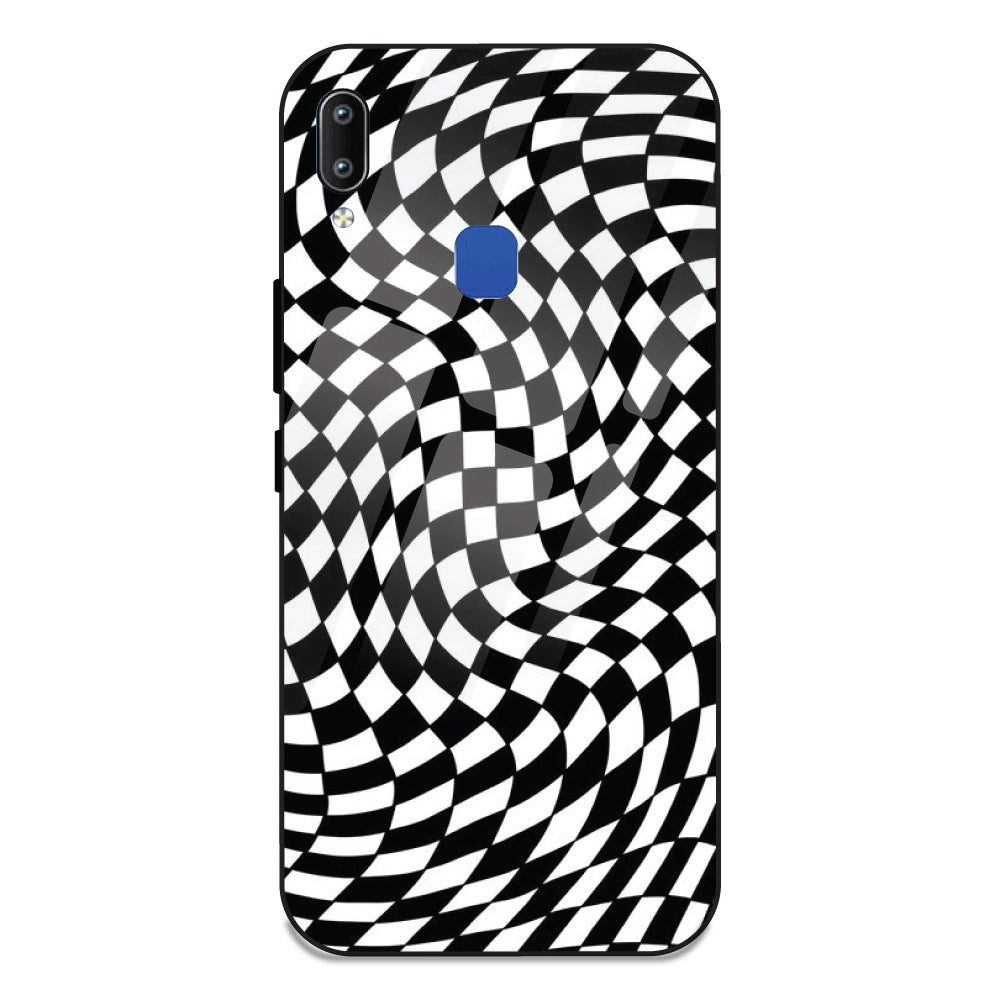 Checks - Glass Case For Vivo Y91