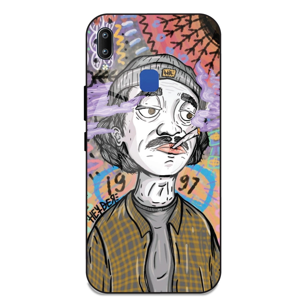 A Smoking Portrait - Glass Case For Vivo Y91
