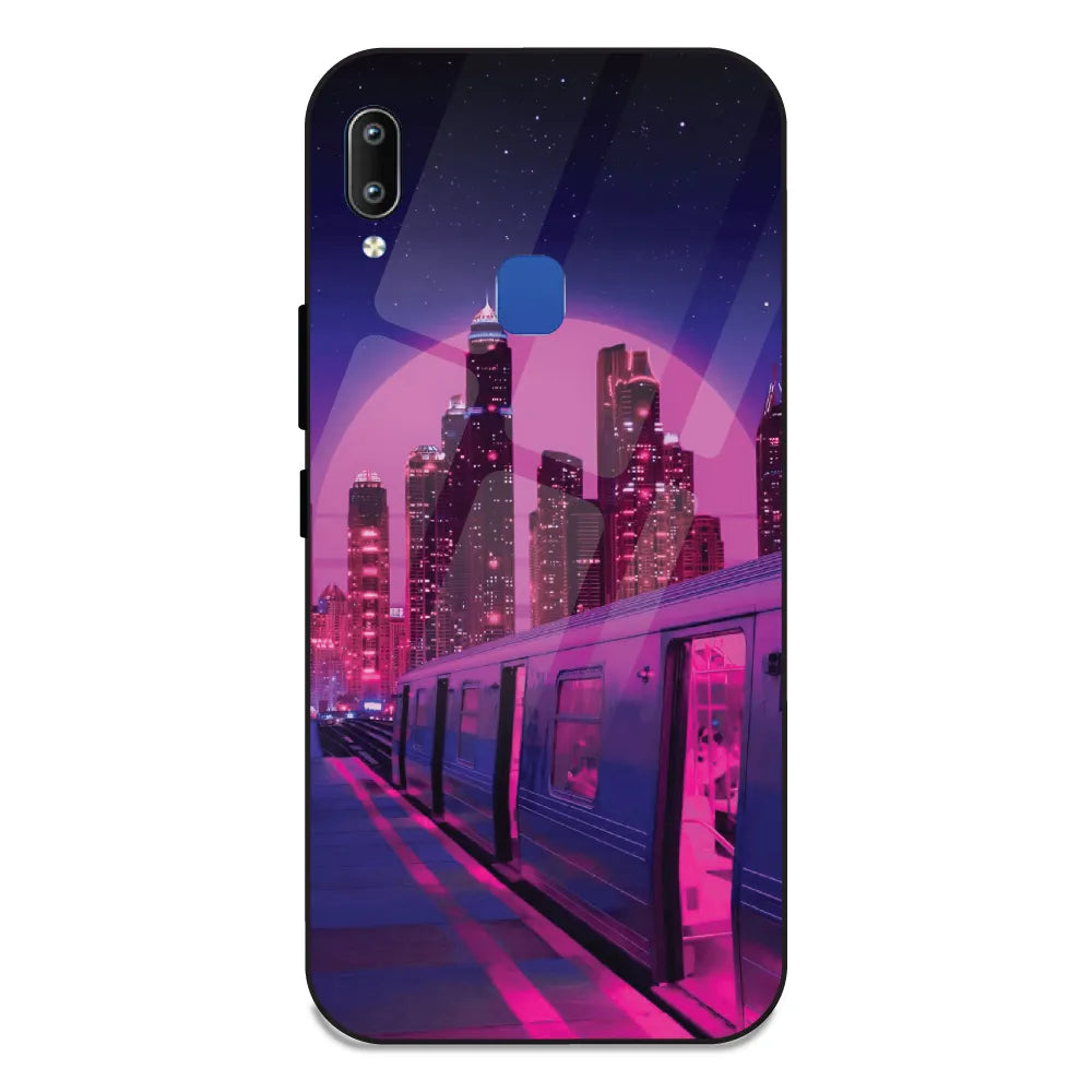 Neon City Synthwave - Glass Case For Vivo Y91