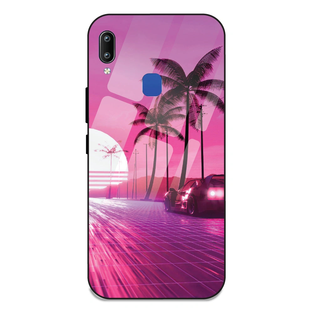 Retro Beach Synthwave - Glass Case For Vivo Y93