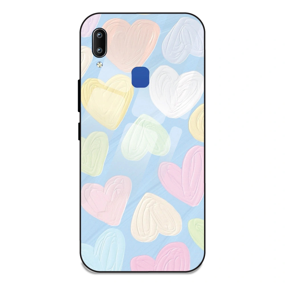 Pastel Hearts - Glass Case For Vivo Y93