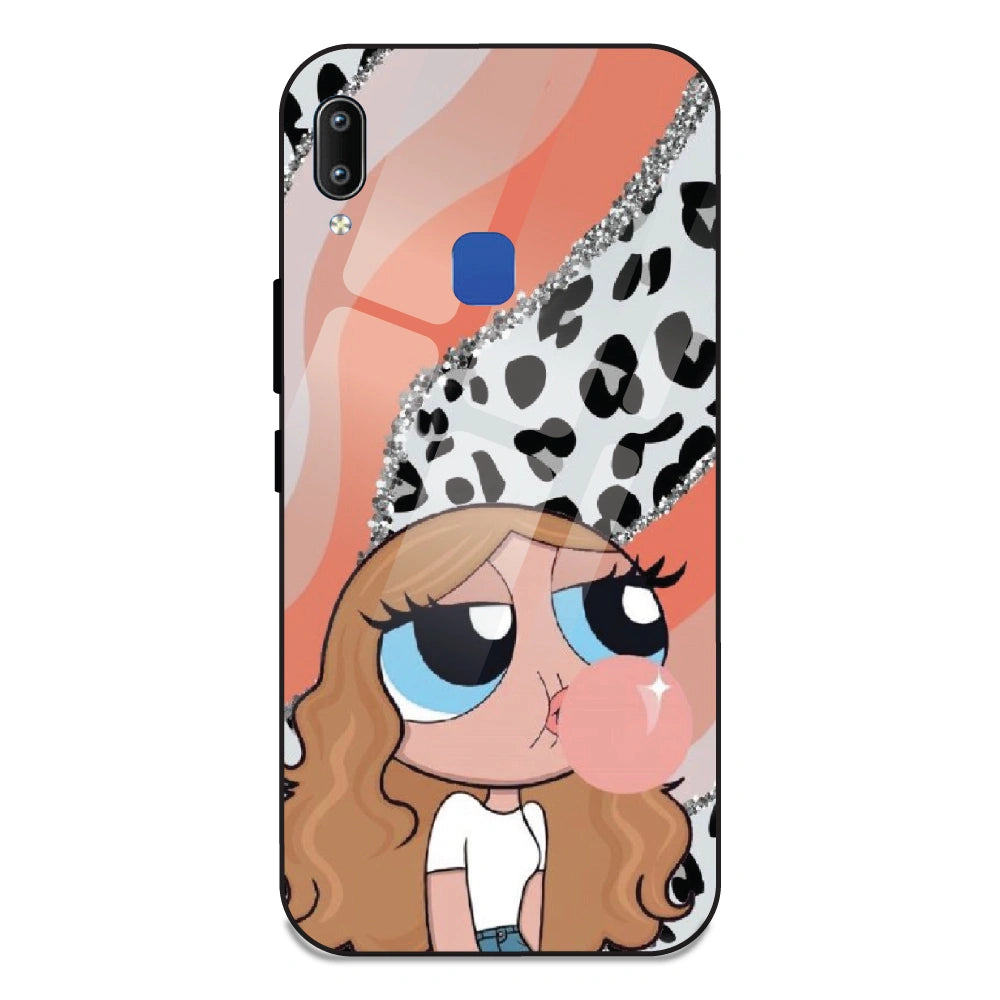 Peach Print Baddie Girl - Glass Case For Vivo Y95