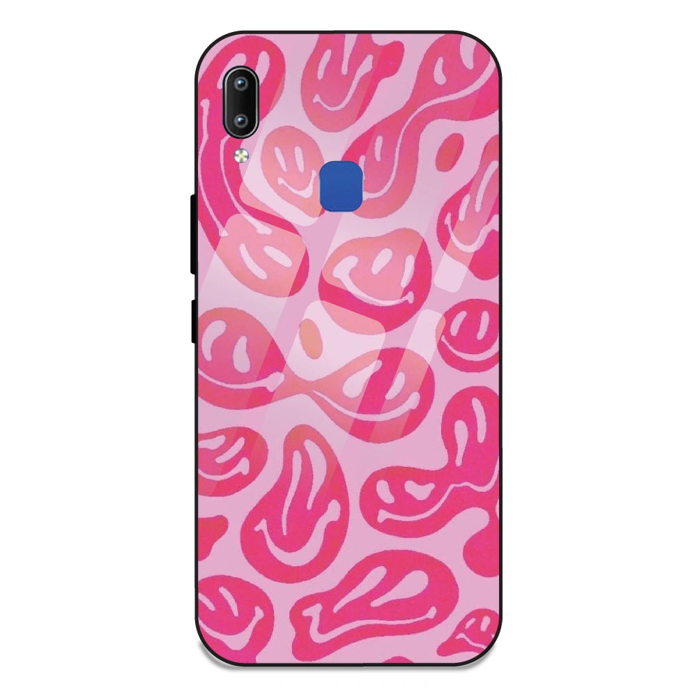 Pink Smilies - Glass Case For Vivo Y95