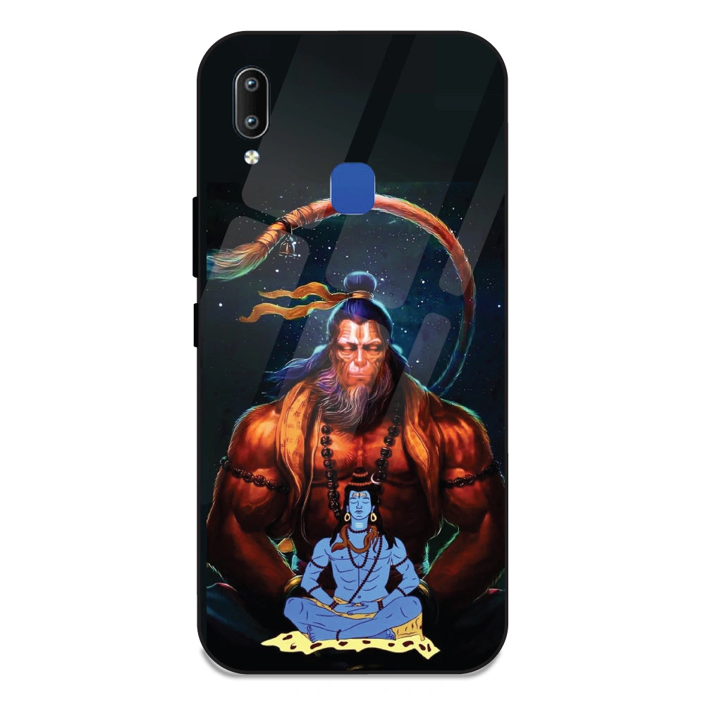Lord Shiva & Lord Hanuman - Glass Case For Vivo Y95