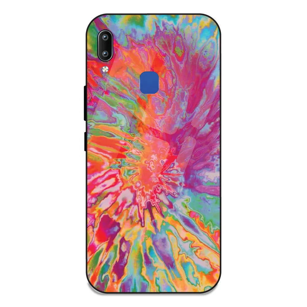Orange Splash Tie Dye - Glass Case For Vivo Y95