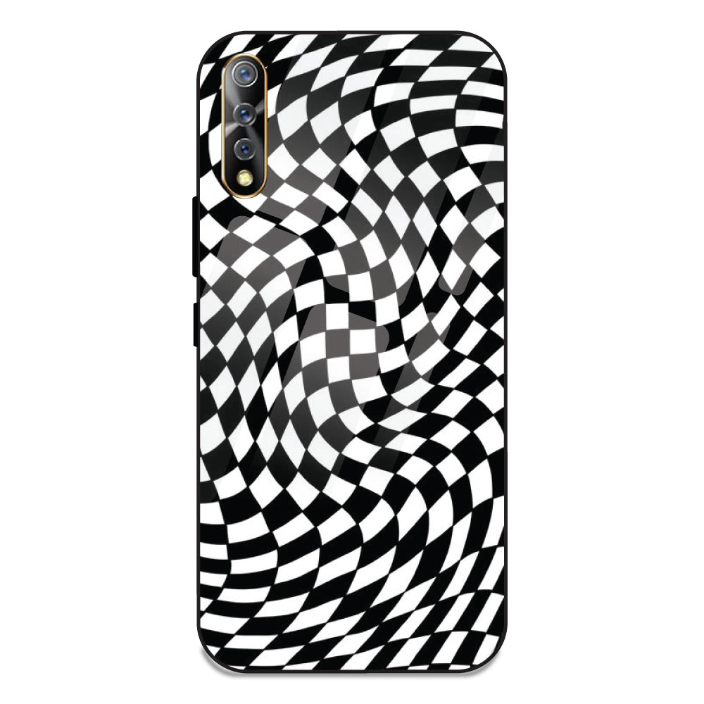 Checks - Glass Case For Vivo Z1X