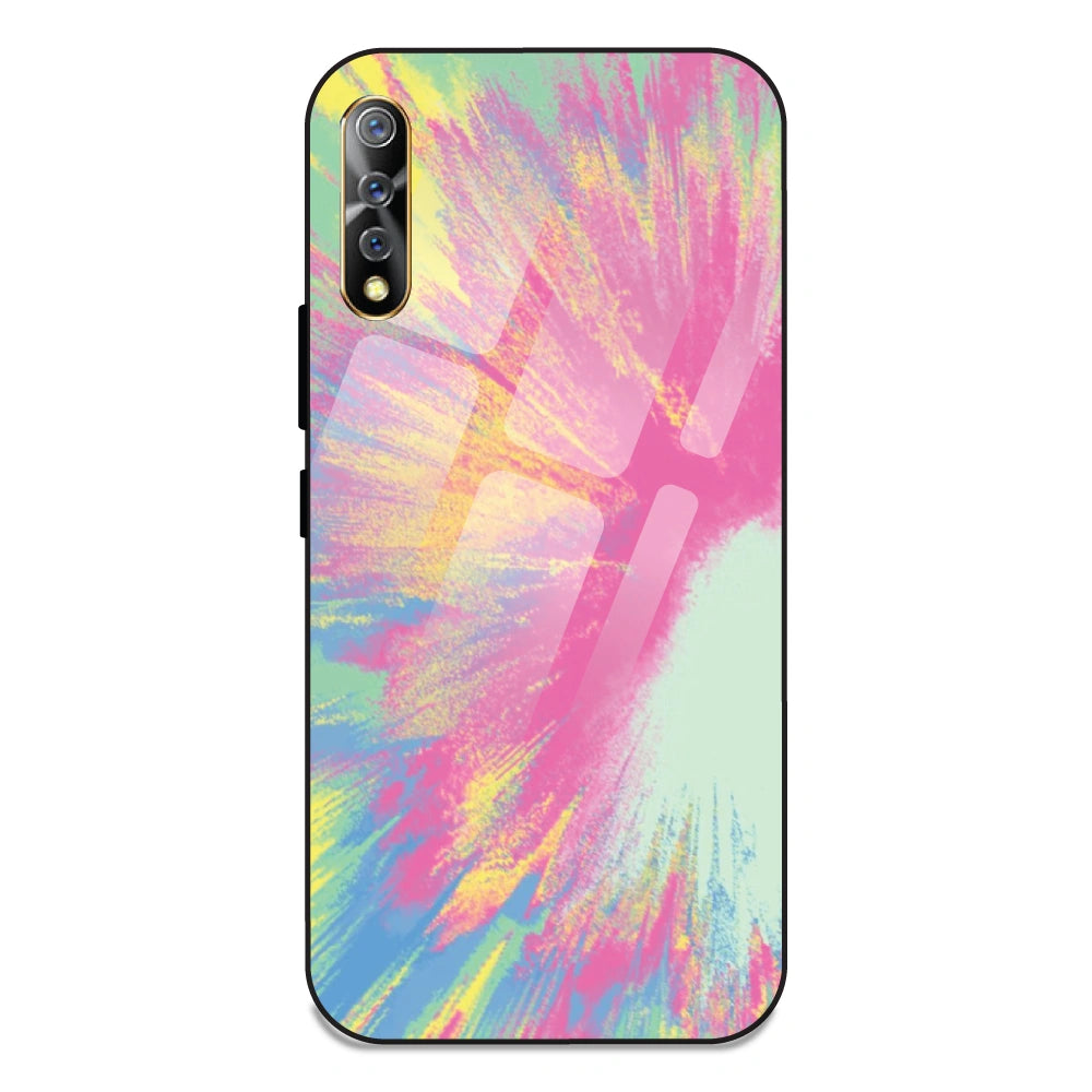 Pastel Splash Tie Dye - Glass Case For Vivo Z1X