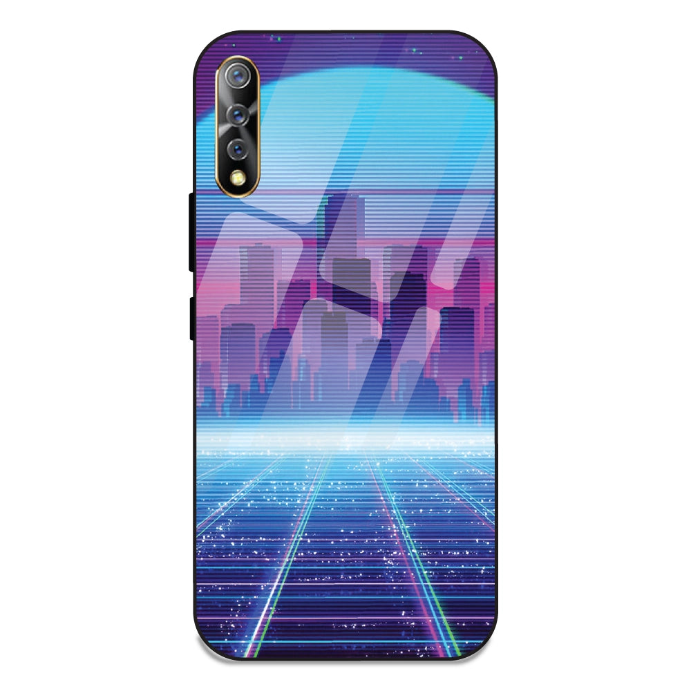 Cityscape Synthwave - Glass Case For Vivo Z1X
