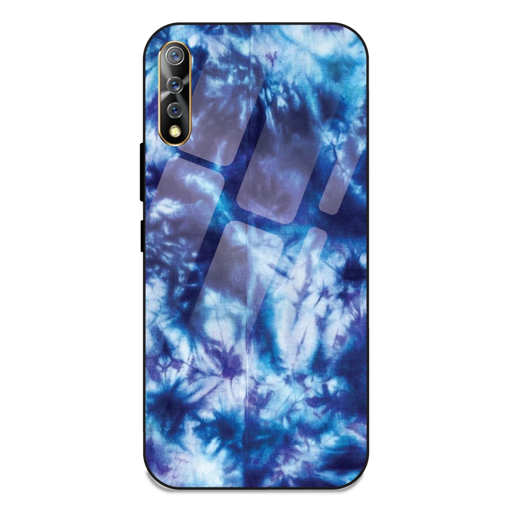 Dark Blue Tie Dye - Glass Case For Vivo Z1X