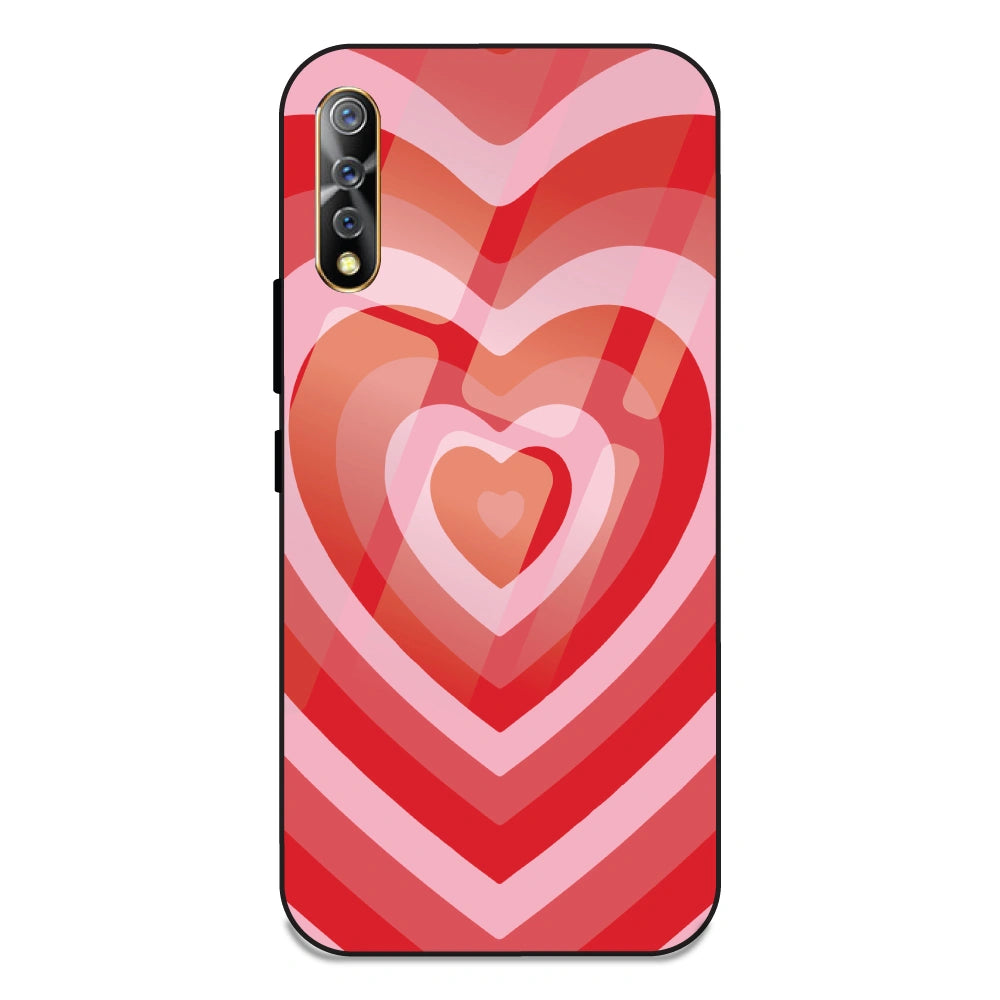 Red Hearts - Glass Case For Vivo Z1X