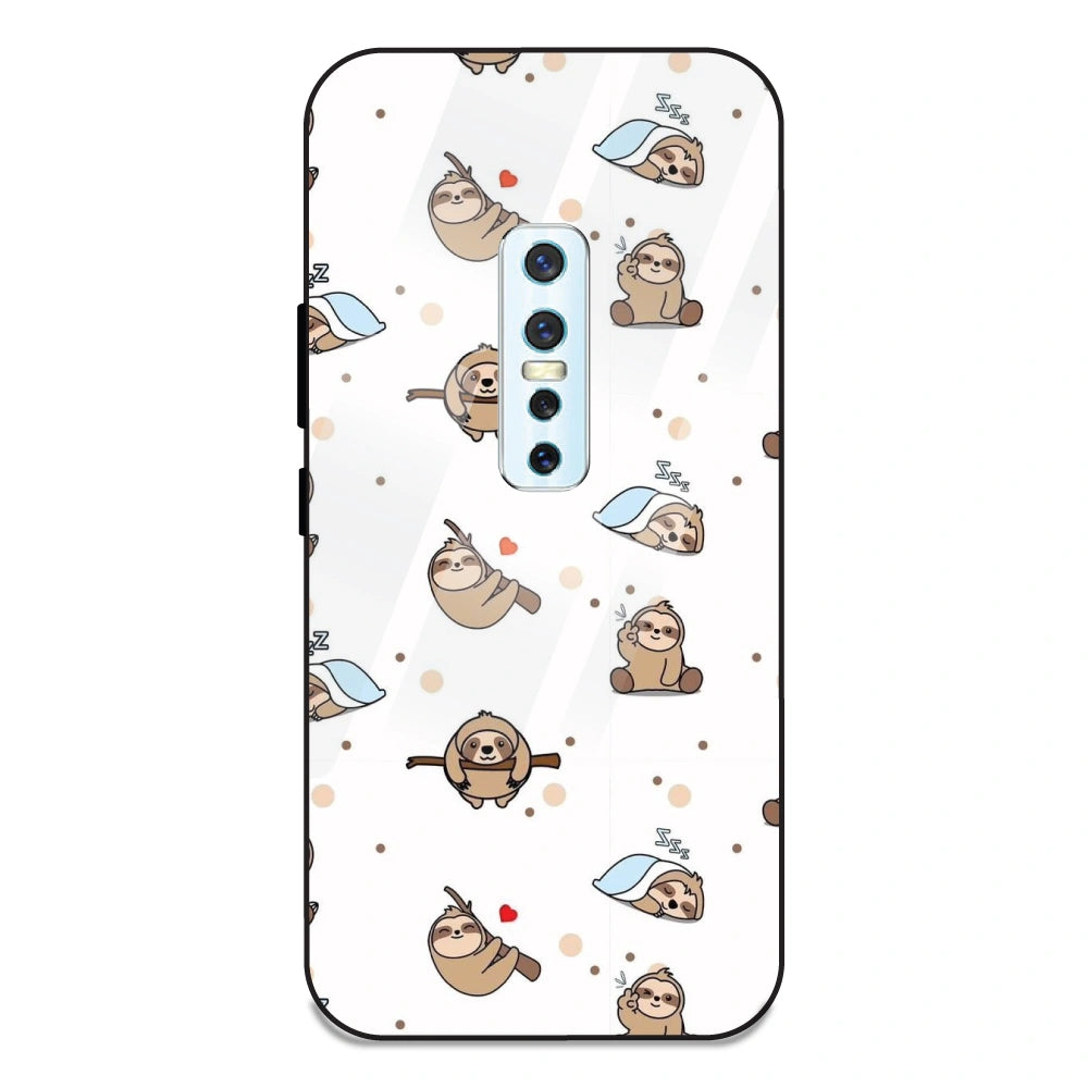 Sloths - Glass Case For Vivo V17 Pro
