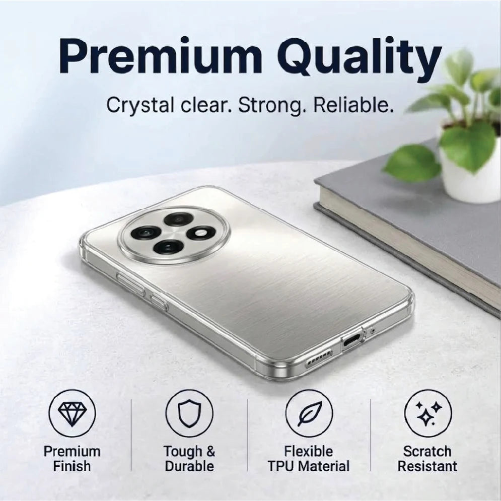Premium quality OnePlus 13R clear case – flexible, tough and scratch-resistant TPU