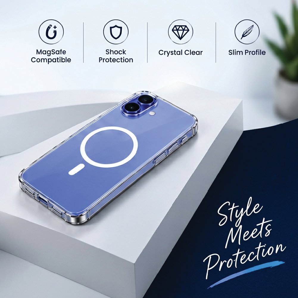 MagSafe compatible, shock protection, crystal clear, slim profile - iPhone 17
