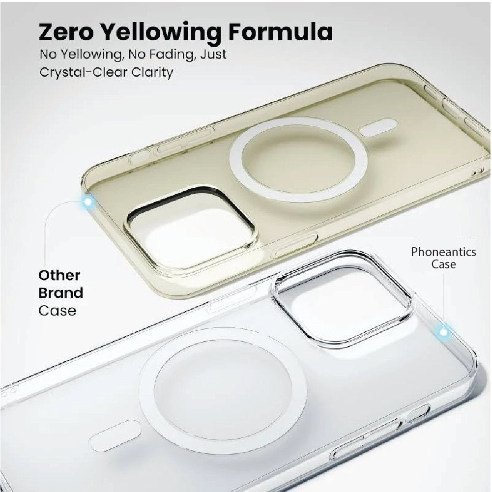 Stays crystal clear: Phone Antics case next to an ordinary case that turned yellow - iPhone 18 Pro Max
