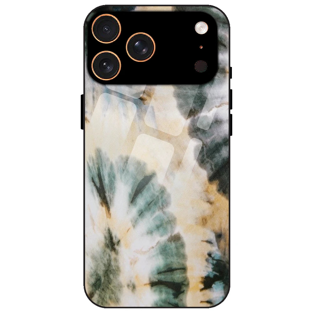 Black And Gold Tie Dye - Glass Case for Apple iPhone 17 Pro