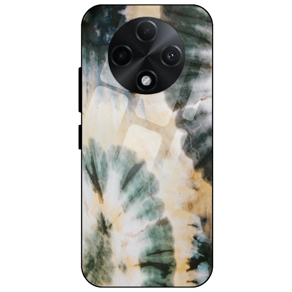 Black And Gold Tie Dye - Glass Case for Oppo F27 Pro Plus