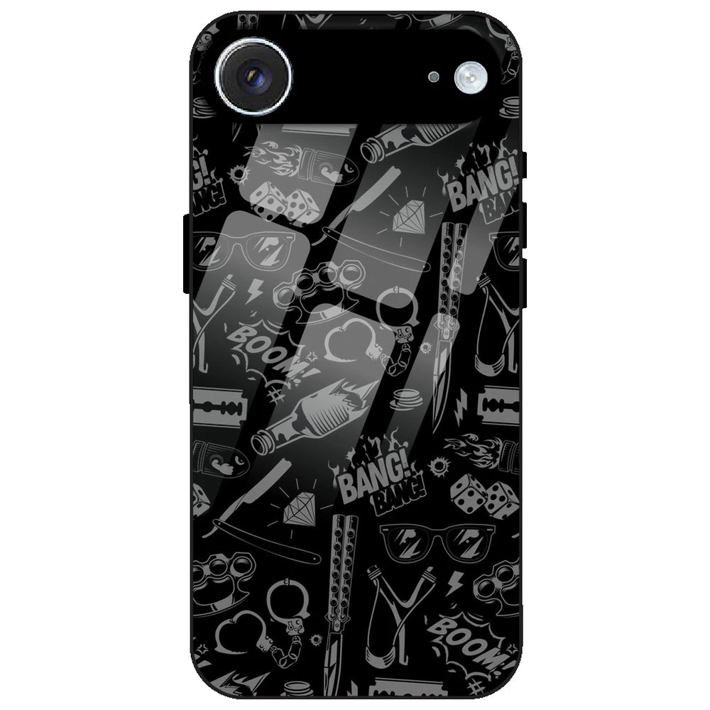 Black Graphic Street Art - Glass Case for Apple iPhone Air