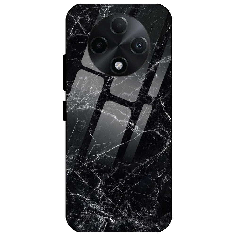 Black Marble - Glass Case for Oppo F27 Pro