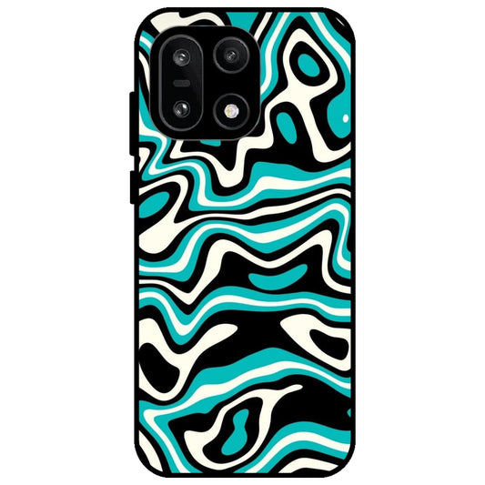 Blue & Black Waves - Glossy Metal Silicone Case for OnePlus 15