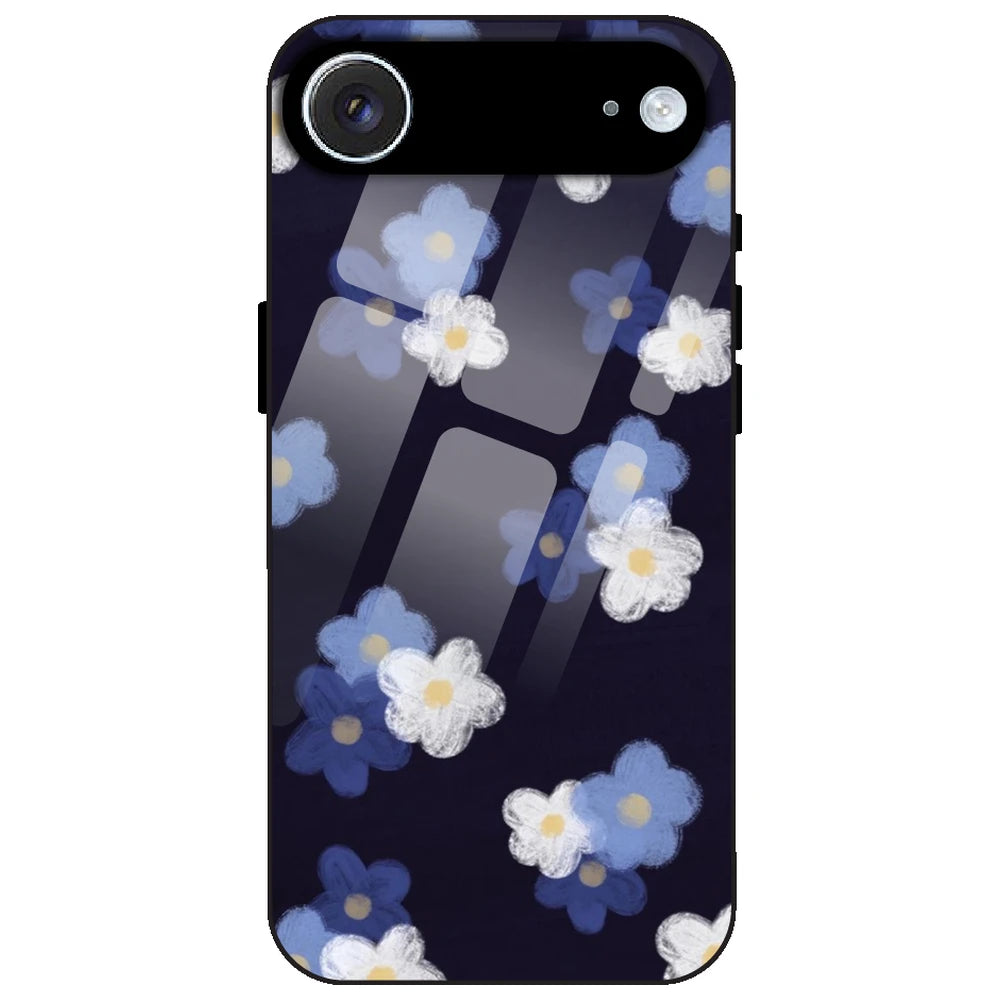 Blue & White Floral - Glass Case for Apple iPhone Air