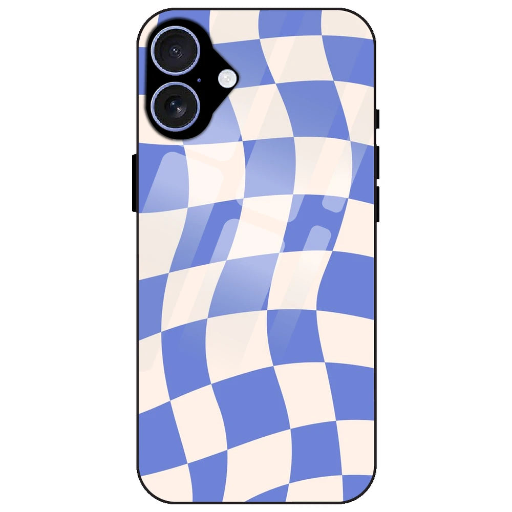 Blue Chessboard - Glass Case for Apple iPhone 17