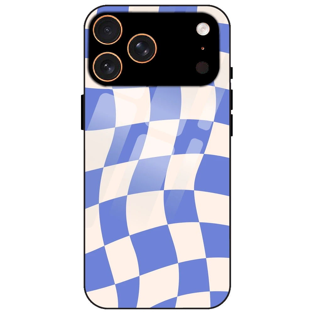 Blue Chessboard - Glass Case for Apple iPhone 17 Pro Max