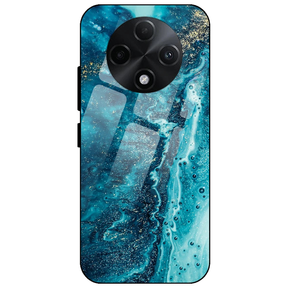 Blue Watermarble - Glass Case for Oppo F27 Pro Plus