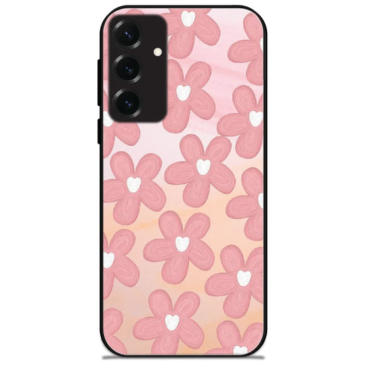Blush Heart Blossoms - Glossy Metal Silicone Case for Samsung Galaxy S25 Plus
