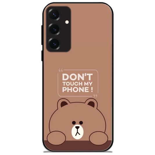 Brown Bear Don't Touch - Glossy Metal Silicone Case for Samsung Galaxy S25 Plus