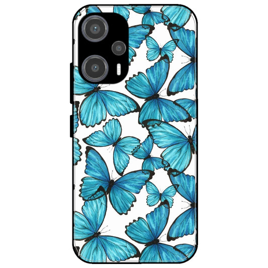 Butterflies - Glossy Metal Silicone Case for Poco F5
