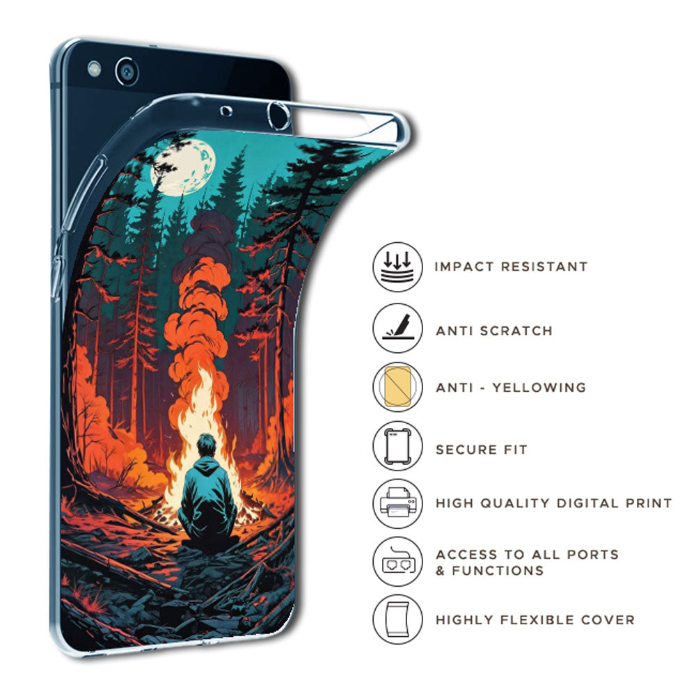 Boy With Camp Fire - Printed Silicone Case For Apple iPhone Infographic