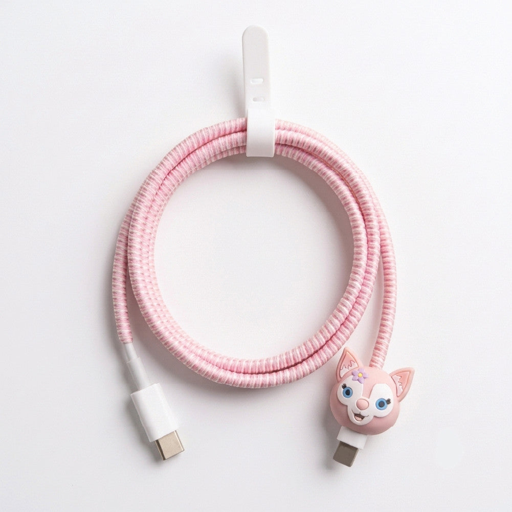 LinaBell silicone adapter cover and cable protector in use on a Samsung 25W Adapter