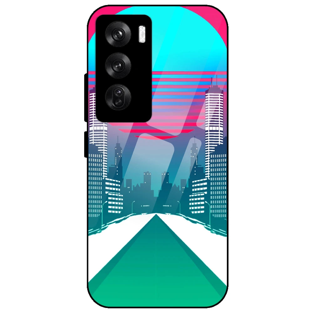 Citylight Synthwave - Glass Case for Oppo Reno 12