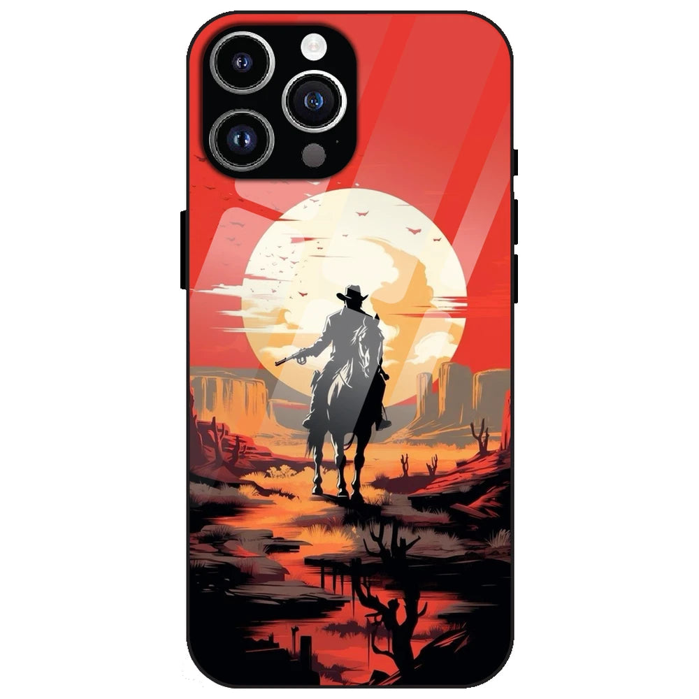 Cowboy And Horse - Glass Case for Apple iPhone 13 Pro Max