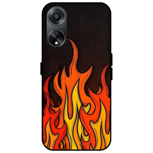 Flames - Glossy Metal Silicone Case for Oppo F23 5G