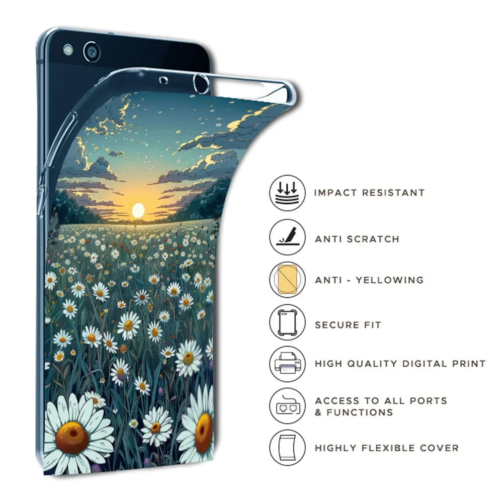 Daisy Sunset - Printed Silicone Case For Apple iPhone Infographic