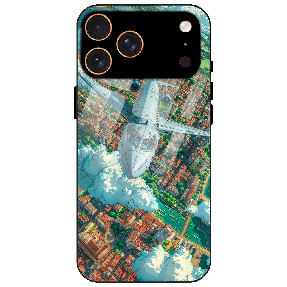Flying Over City - Glass Case for Apple iPhone 17 Pro Max