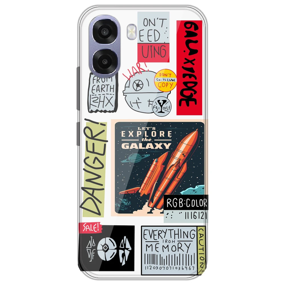 Galaxy - Clear Printed Silicone Case for Oppo A6 5G