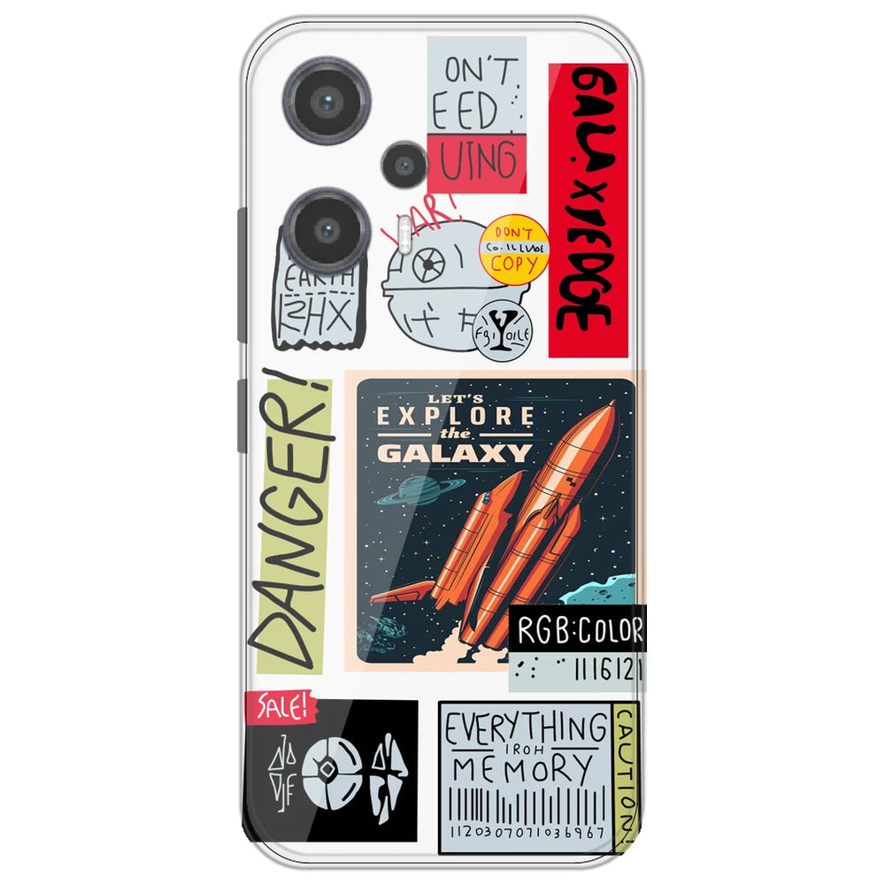 Galaxy - Clear Printed Silicone Case for Poco F5