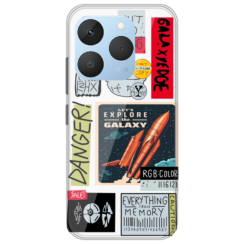 Galaxy - Clear Printed Silicone Case for Realme 15T
