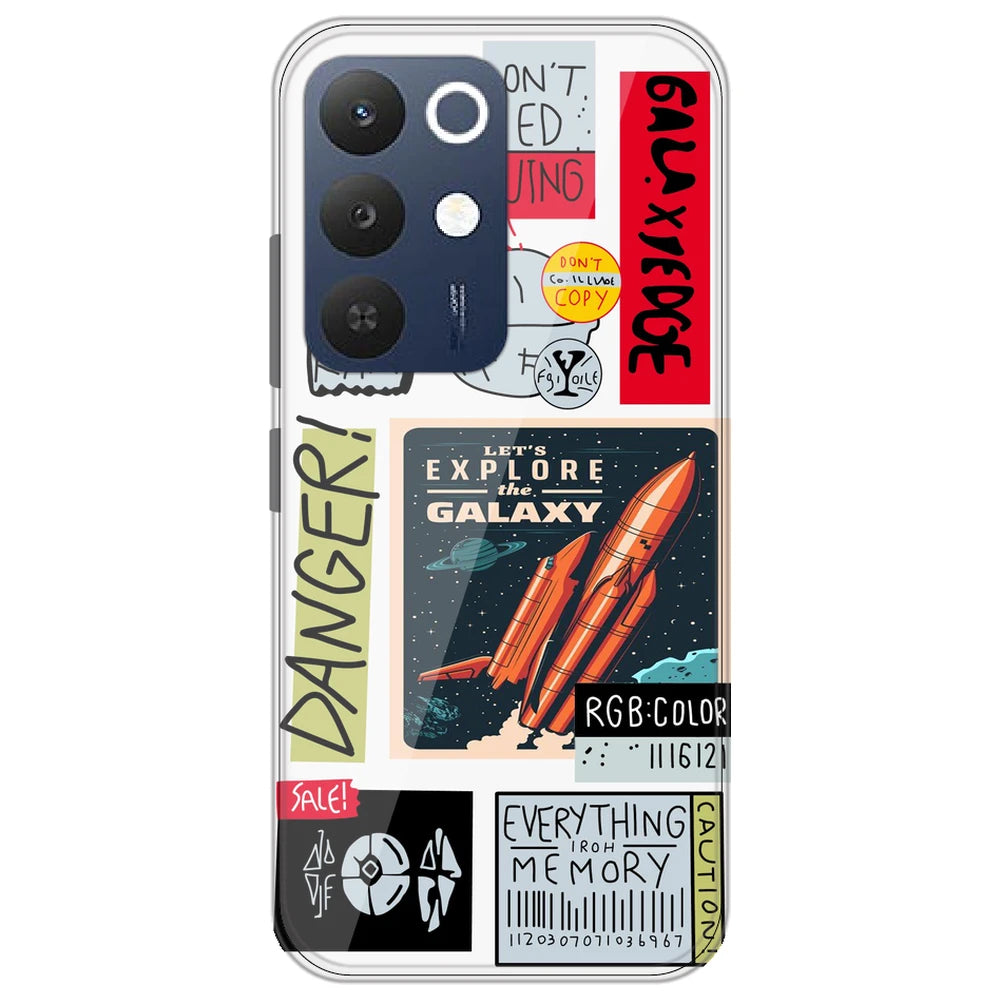 Galaxy - Clear Printed Silicone Case for Realme 15X