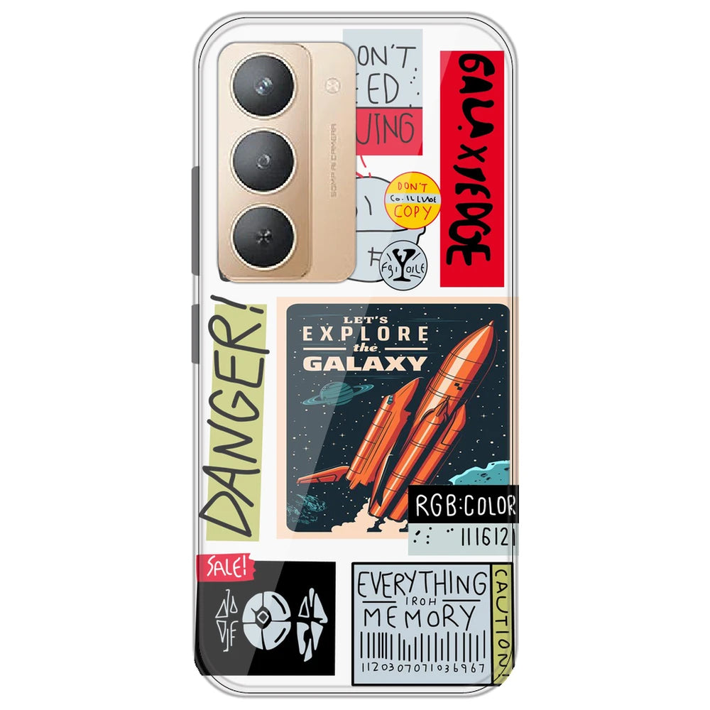 Galaxy - Clear Printed Silicone Case for Realme P3X