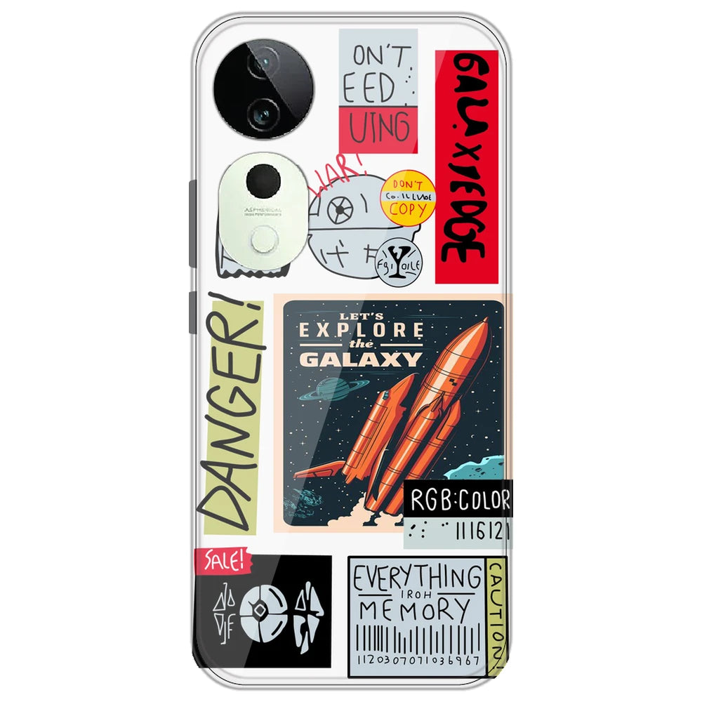 Galaxy - Clear Printed Silicone Case for Vivo T3 Ultra