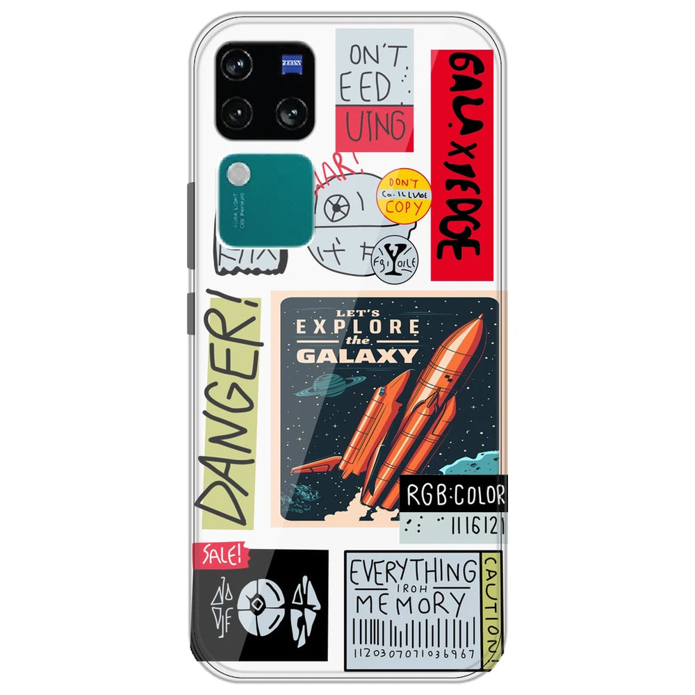 Galaxy - Clear Printed Silicone Case for Vivo V30 Pro 5G