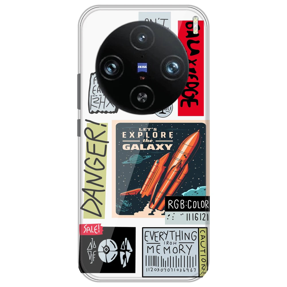Galaxy - Clear Printed Silicone Case for Vivo X100 Pro