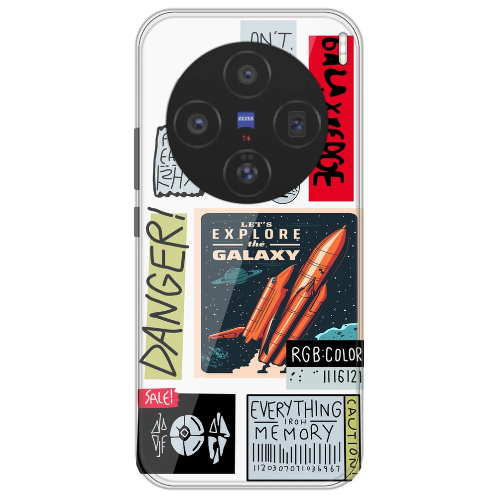 Galaxy - Clear Printed Silicone Case for Vivo X200