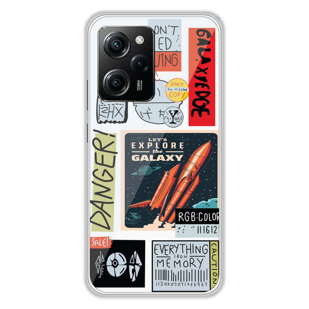 Galaxy - Clear Printed Case For Poco Models